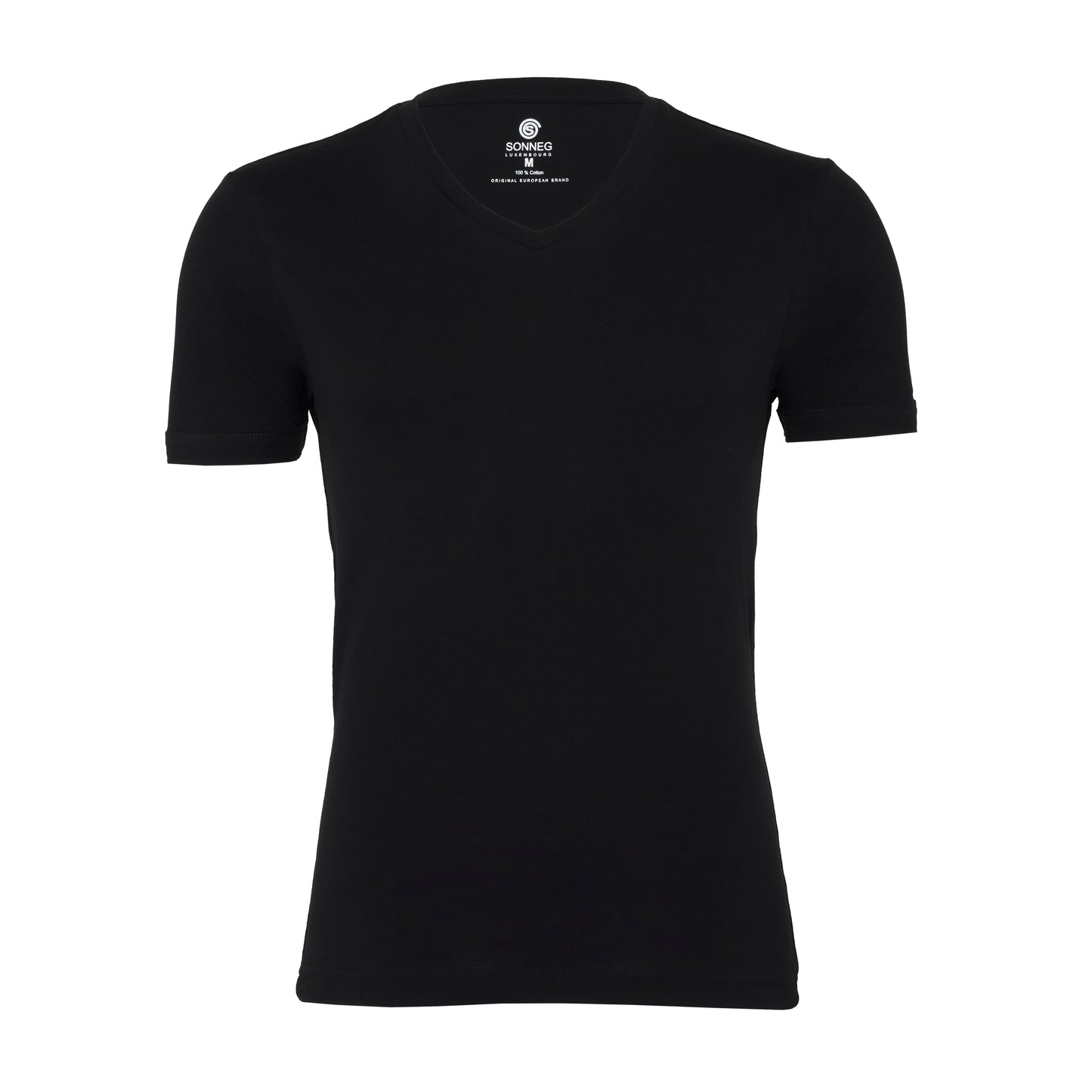 V-neck deep, black, bodyfit T-shirt – pack of 2 or 4 tees