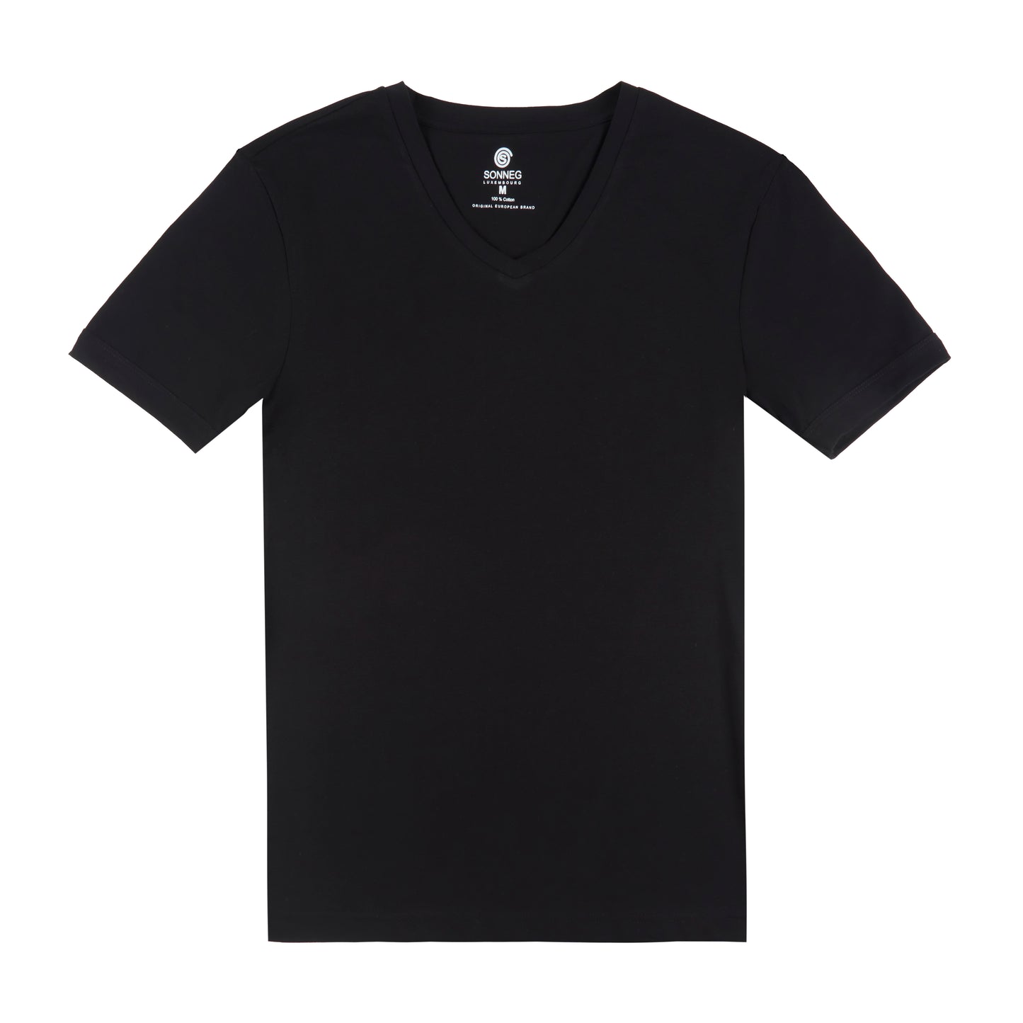 V-neck deep, black, bodyfit T-shirt – pack of 2 or 4 tees