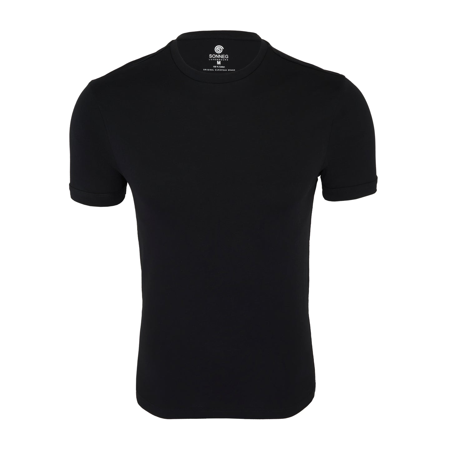 Round tight neck, black, bodyfit T-shirt – pack of 2 or 4 tees