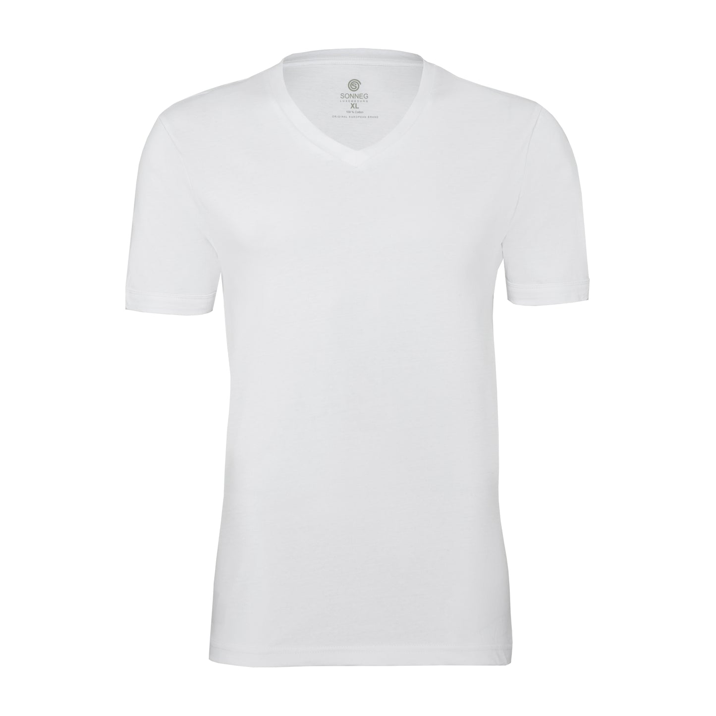 V-neck deep, white, bodyfit T-shirt – pack of 2 or 4 tees