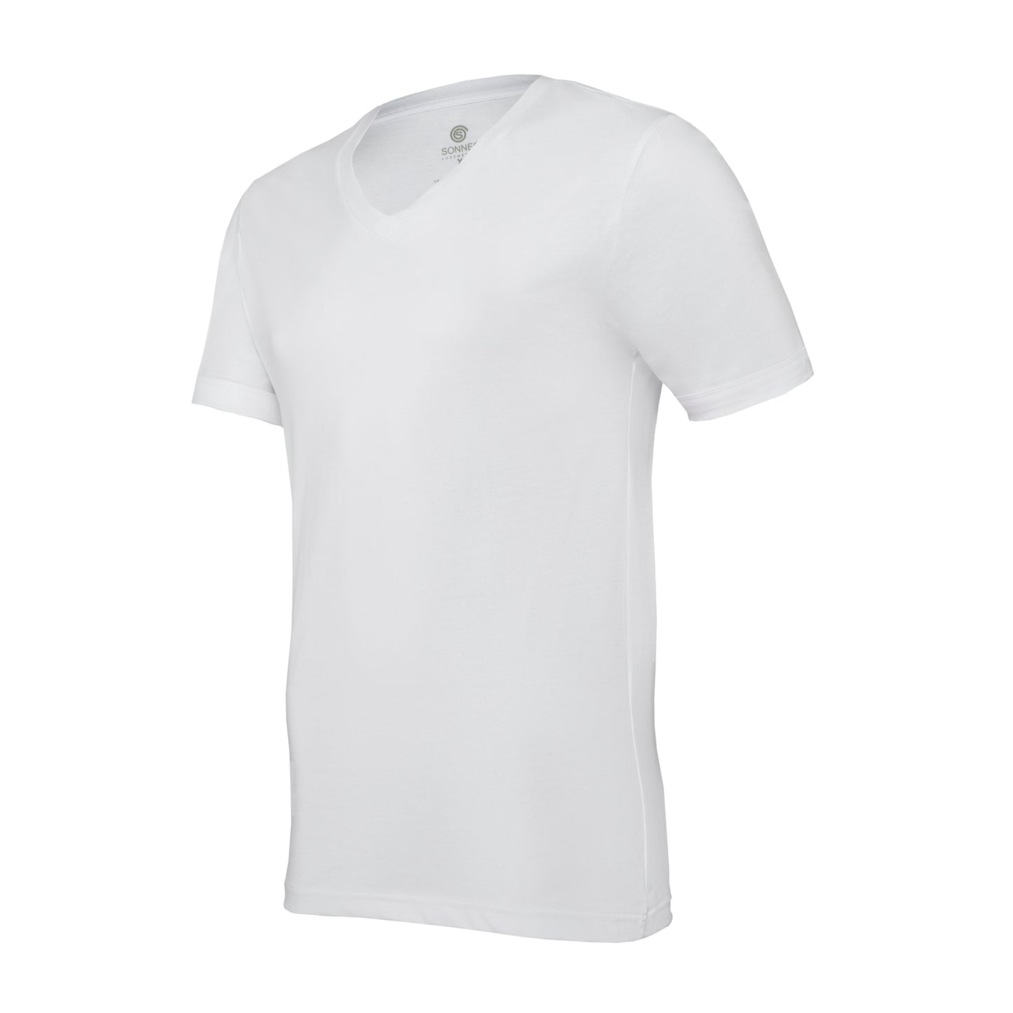 V-neck deep, white, bodyfit T-shirt – pack of 2 or 4 tees