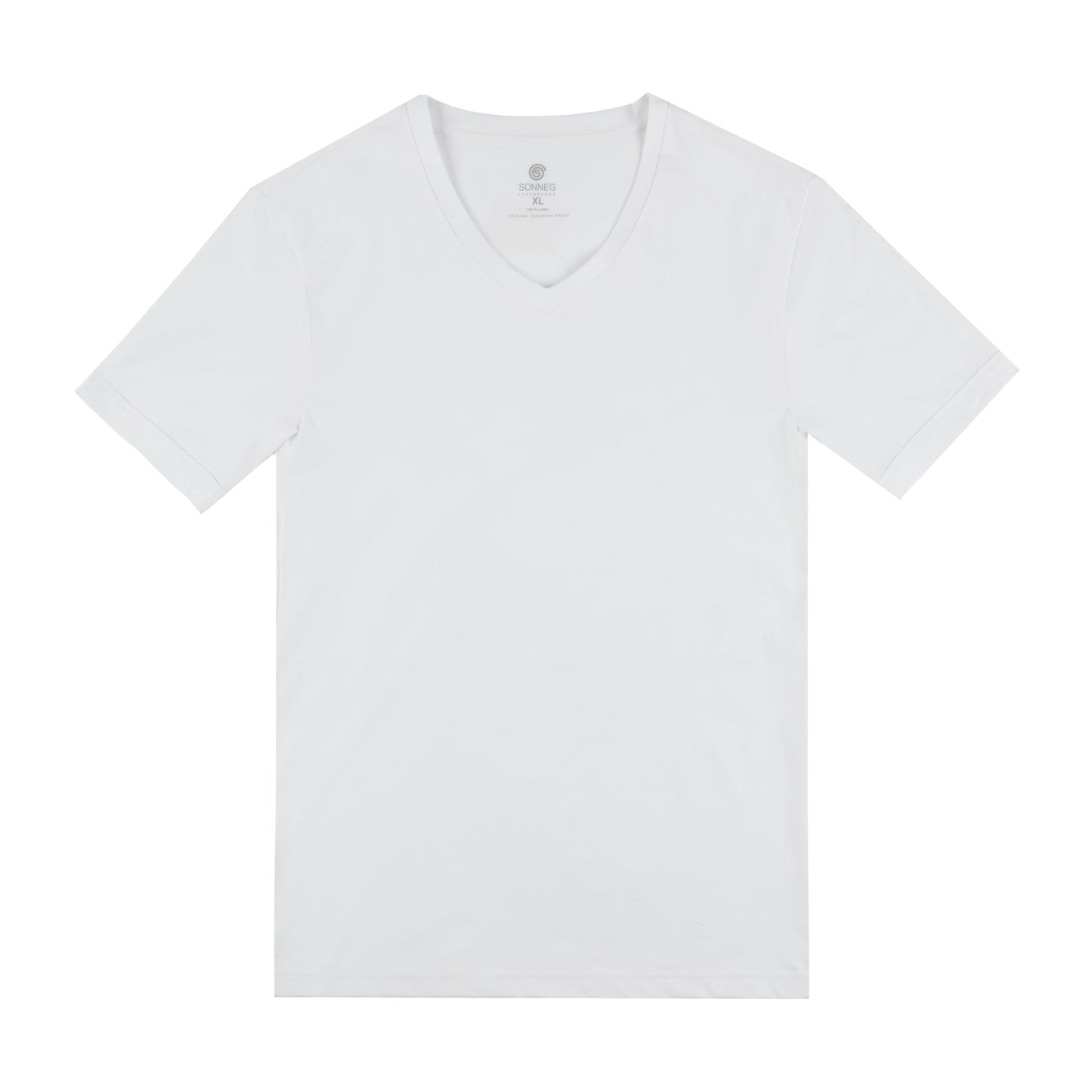 V-neck deep, white, bodyfit T-shirt – pack of 2 or 4 tees