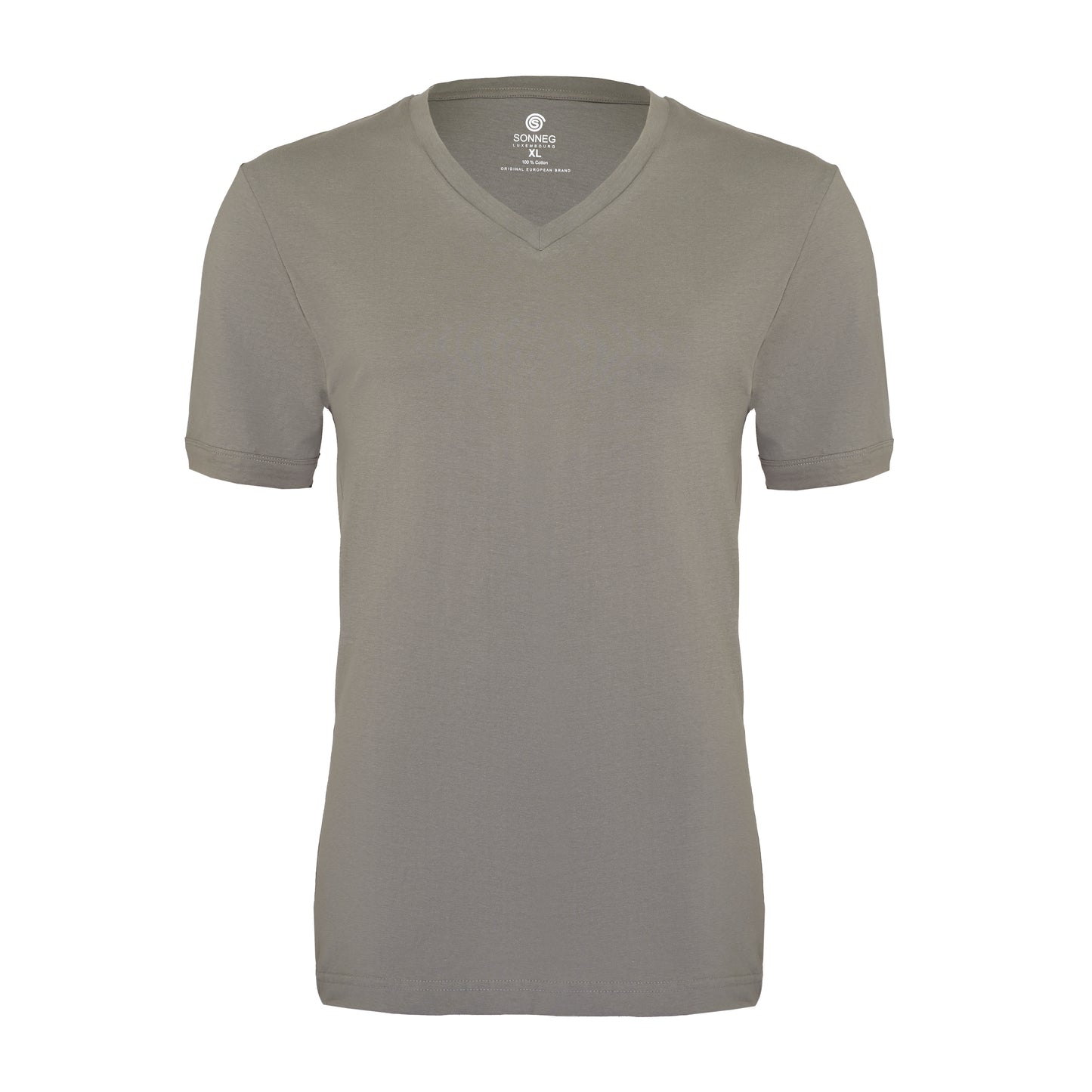 V-neck deep, ash grey, bodyfit T-shirt – pack of 2 or 4 tees
