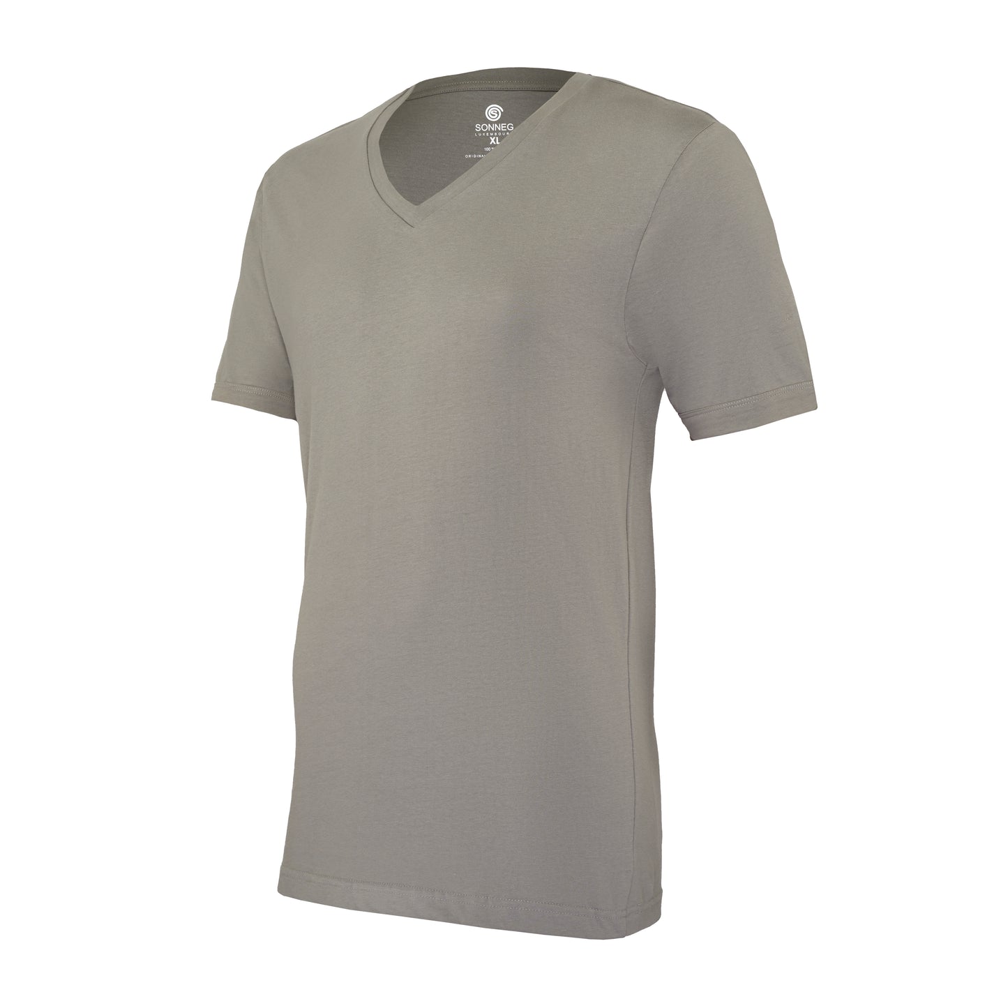 V-neck deep, ash grey, bodyfit T-shirt – pack of 2 or 4 tees