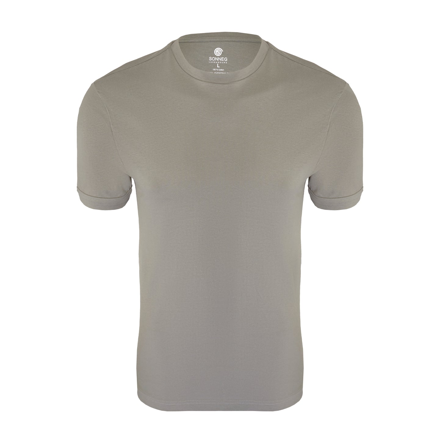 Round tight neck, ash grey, bodyfit T-shirt – pack of 2 or 4 tees