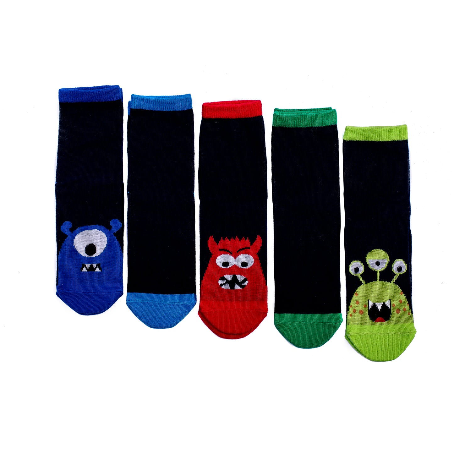 Chaussettes pour enfants, Funny Monsters, mi-hautes - pack de 5 paires