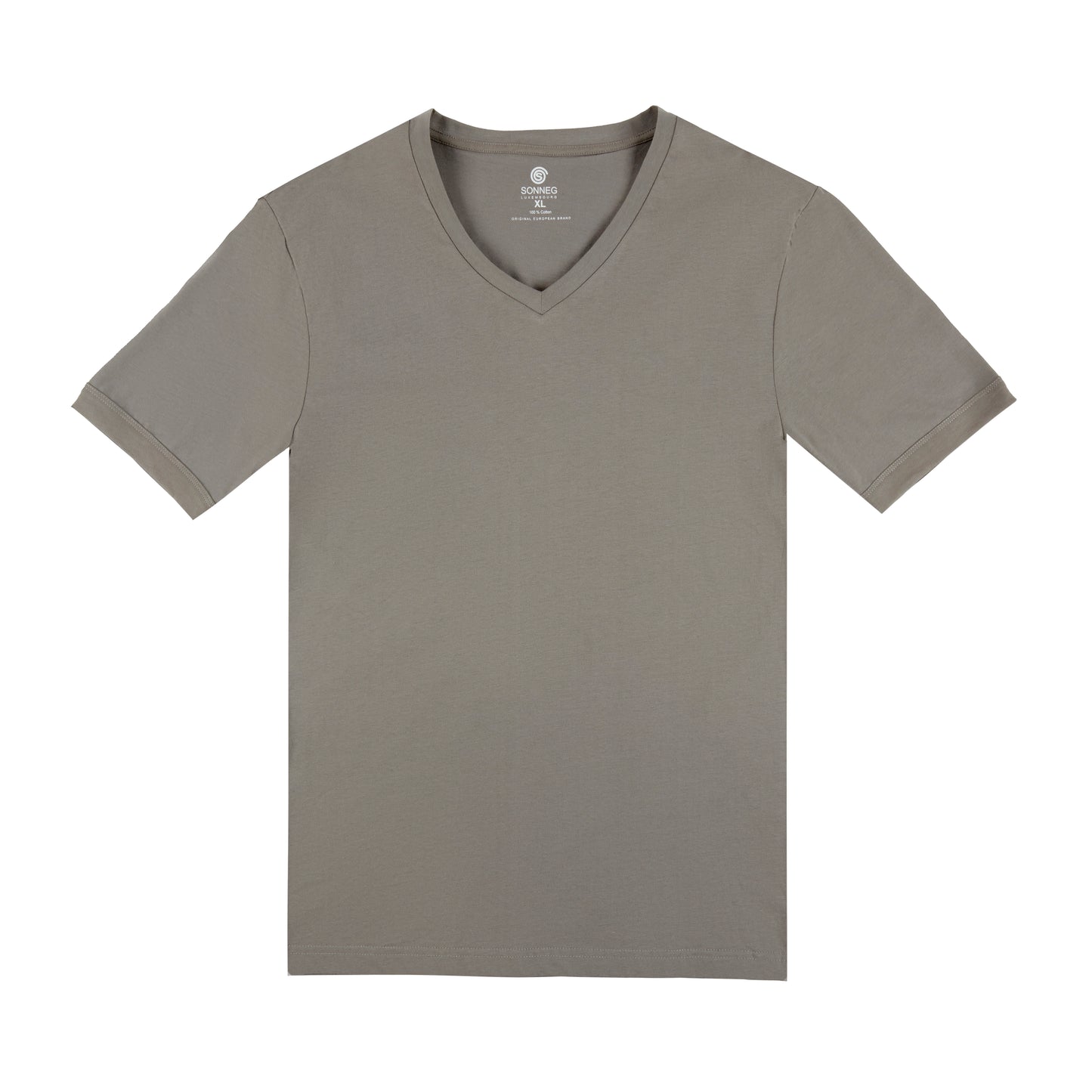 V-neck deep, ash grey, bodyfit T-shirt – pack of 2 or 4 tees