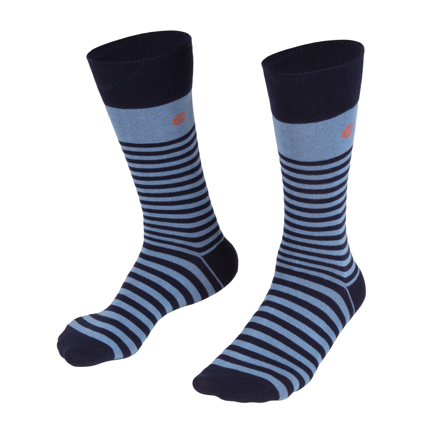 Royal blue striped high, classic, crew length socks – 3 or 6 pairs pack