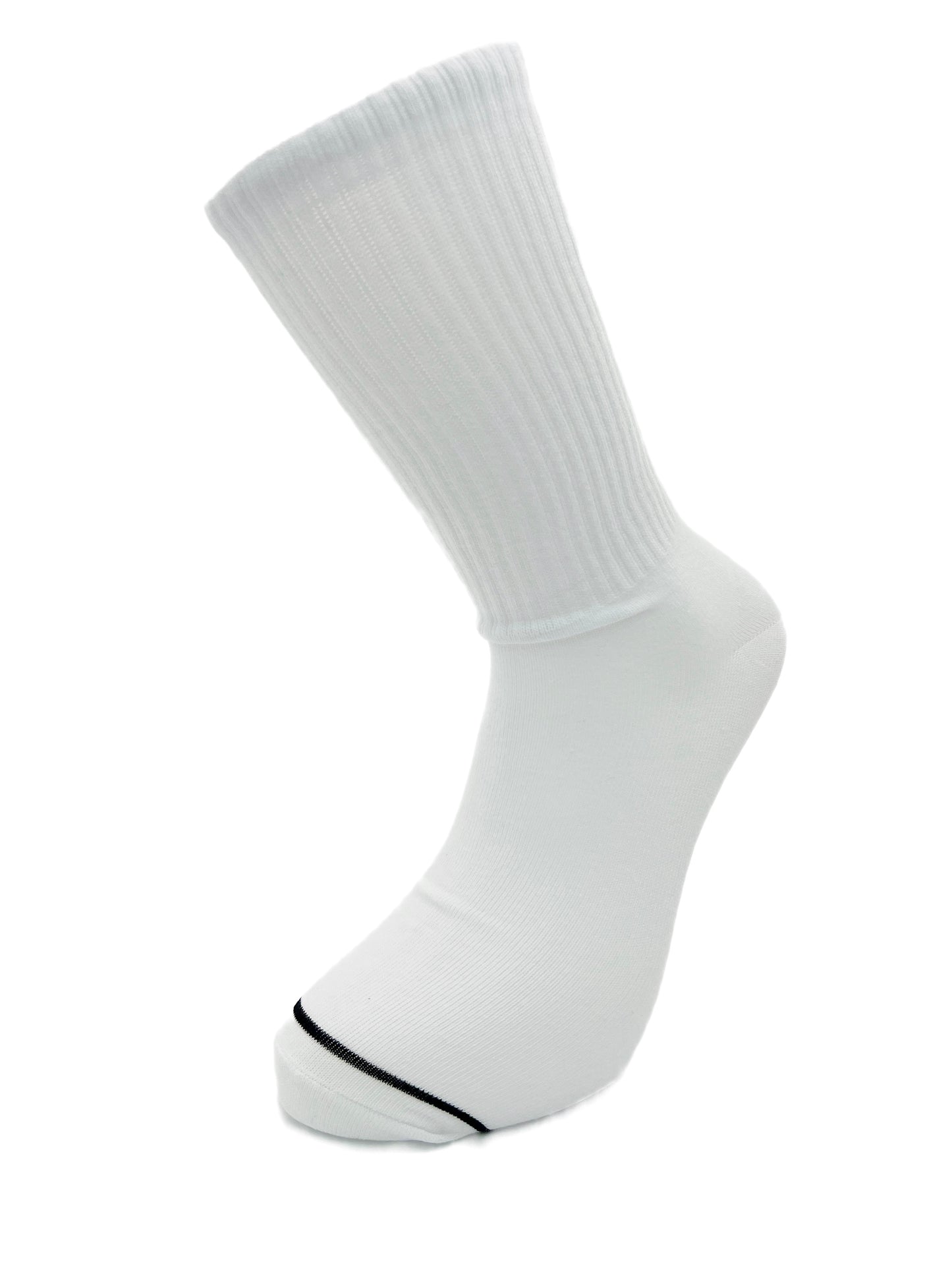 White unisex, fashionable, crew, casual and sports socks - 3 or 6 pairs pack